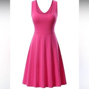 NEW‎ HAUTE EDITION | Hot Pink Jersey Skater Tank Dress | Extra Large (XL)